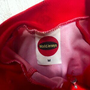 World Jerseys Men's Medium Short Sleeve 3/4 Zip CCCP Cycling Shirt Red Active